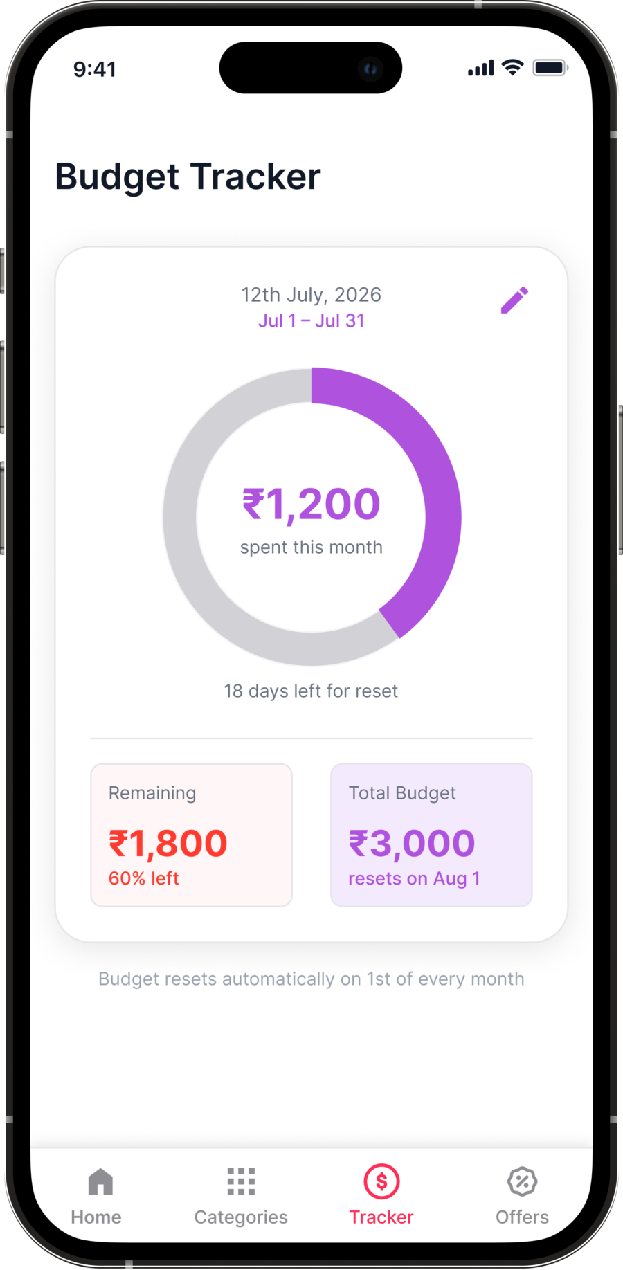 Zepto — spend tracker