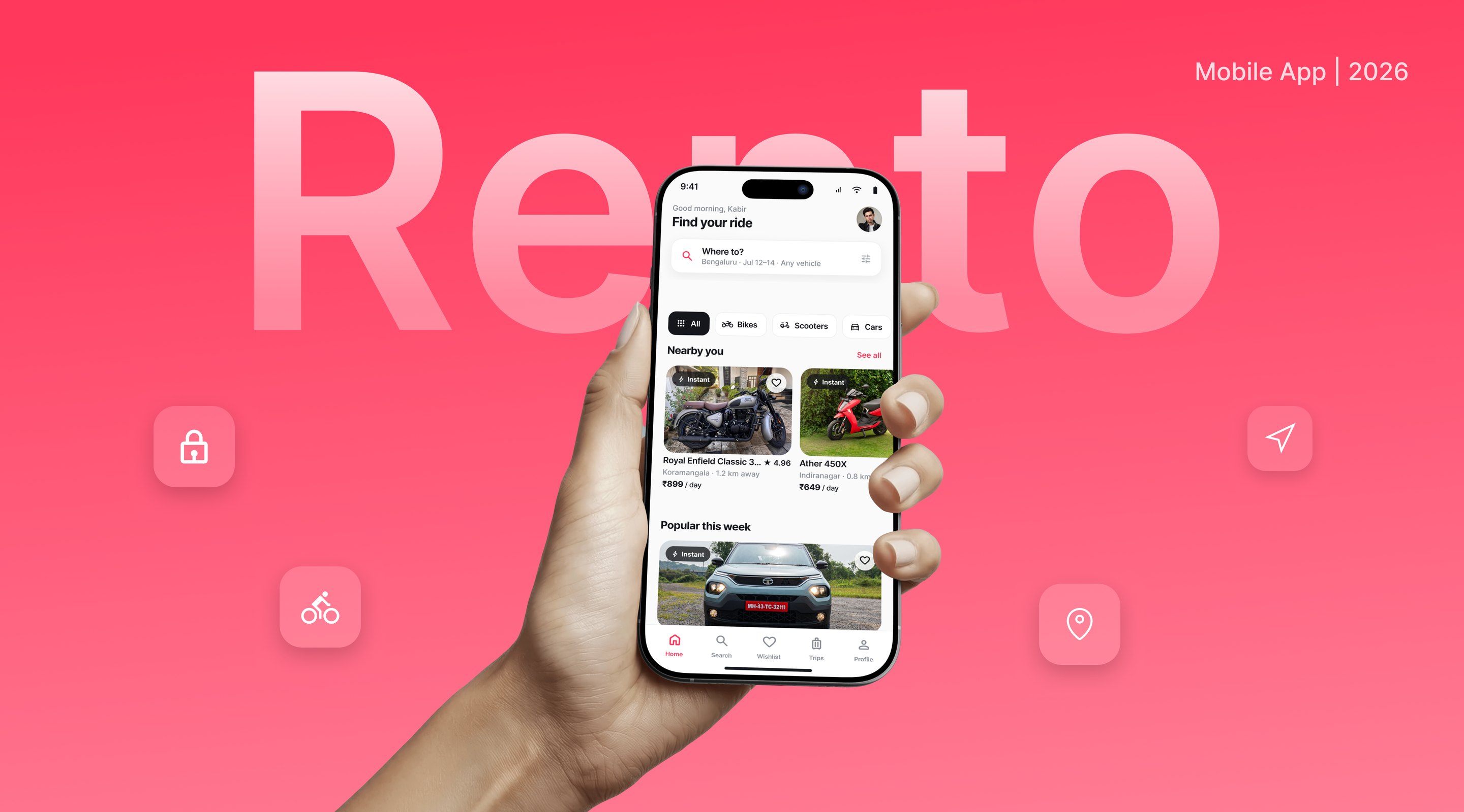 Rento hero composition