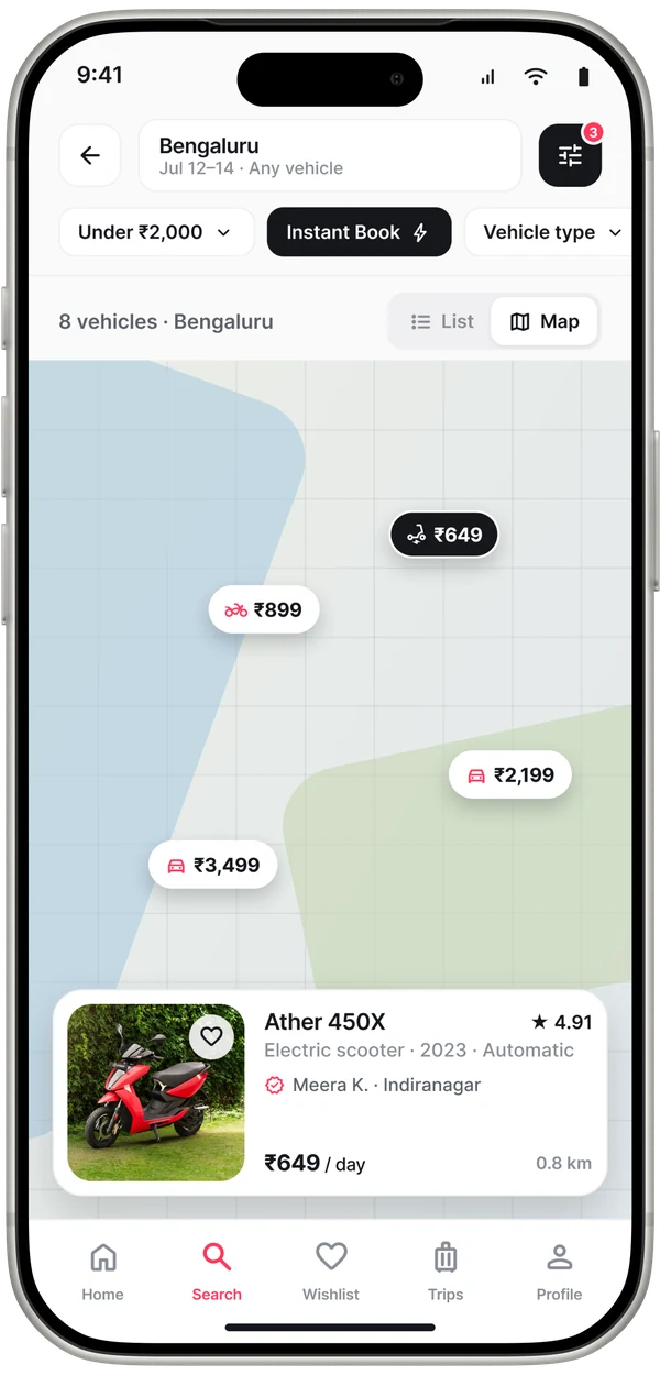 Rento search map